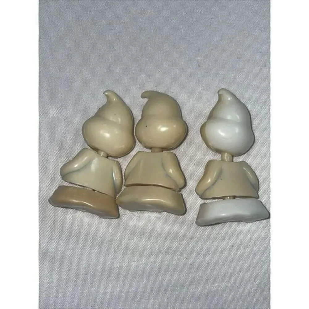 3 VINTAGE WHITE GHOST‎ BOBBLEHEAD CAKE TOPPER HALLOWEEN PARTY TABLE DECOR